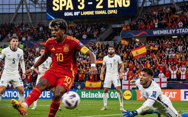 إسبانيا تفوز على إنجلترا 3-2 في دوري الأمم الأوروبية