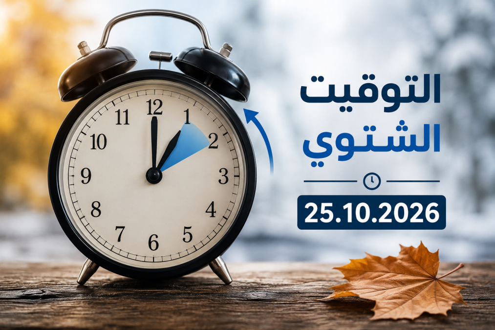 عقارب الساعة تتأخّر ساعةً واحدة عند الثانية من فجر الأحد، والعودة إلى التوقيت الصيفي في السادس والعشرين من آذا