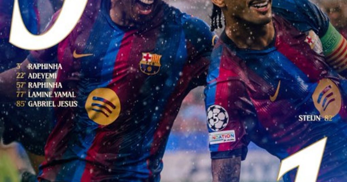 افتتح برشلونة مشواره في مرحلة الدوري من دوري أبطال أوروبا بفوزٍ عريض على فينورد الهولندي بخمسة أهدافٍ مقابل هد