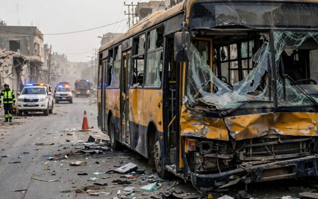 مقتل سبعة وإصابة أربعة بإطلاق نار على حافلة في حمص